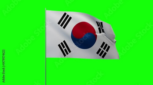 Greenbox Flag Waving on Pole