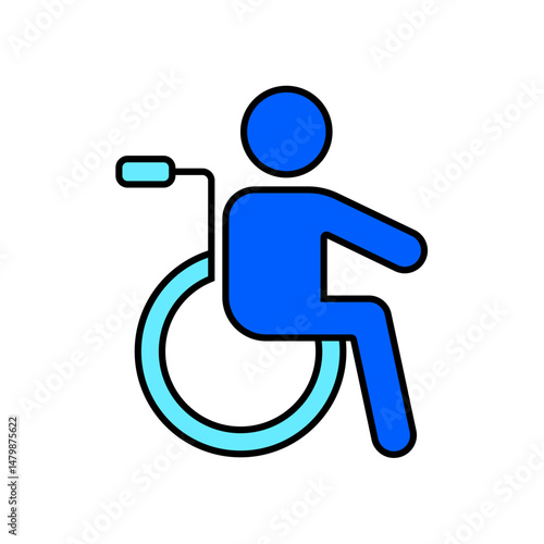 Icon a wheelchair, isolated against a clean background.