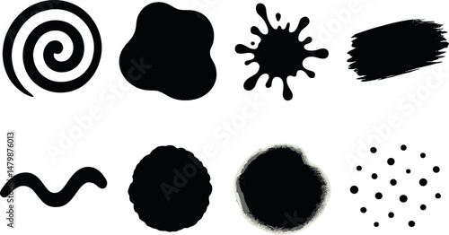 Abstract art icons set – silhouette, creative and modern design elements