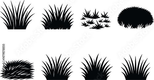 Gardening and nature silhouette icons set – plants, landscaping, and greenery symbols
