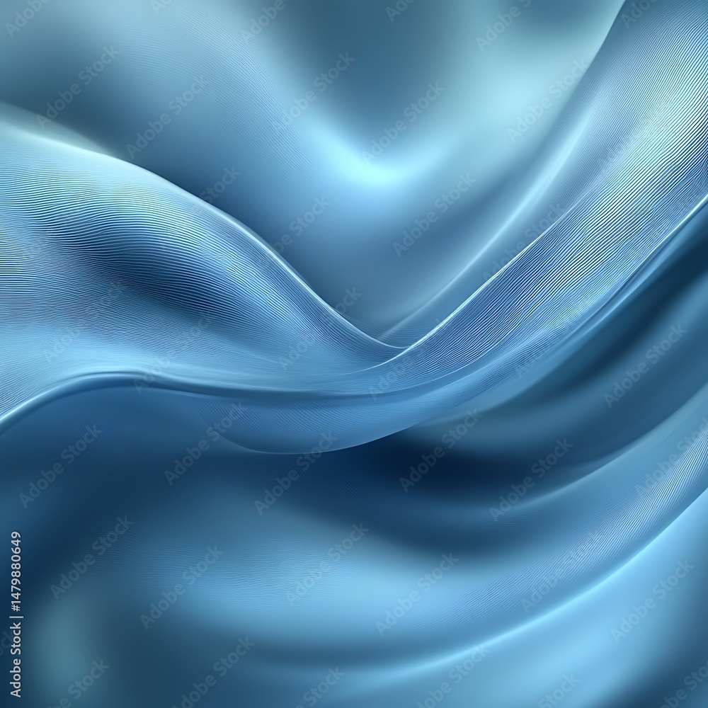 Fluid, smooth, light blue fabric drapes. Detailed, elegant folds Fluid, smooth, light blue fabric drapes. Detailed, elegant folds