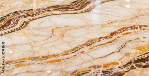 Beige marble texture background surface top view stone floor pattern veins abstract natural elegant design