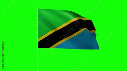 Greenbox Flag Waving on Pole