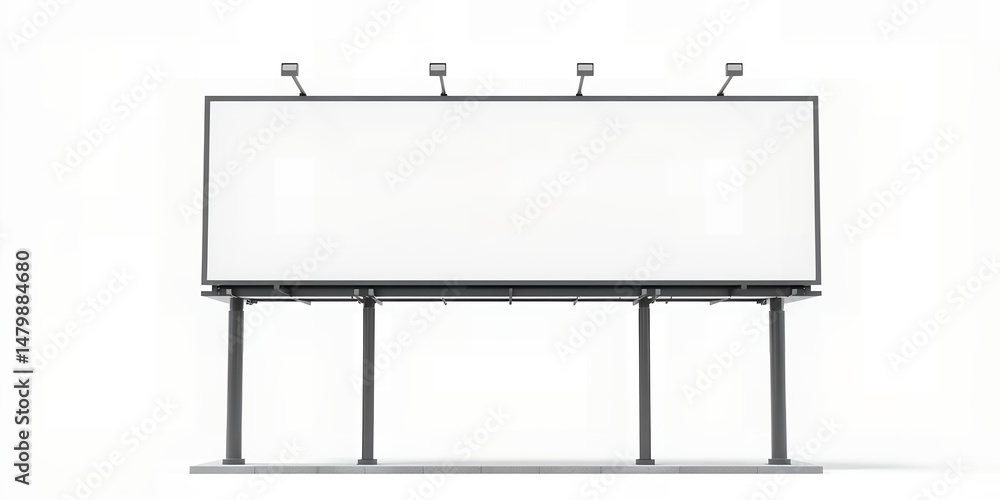 Obraz premium Isolated billboard with blank white space ready for advertisement on a white background