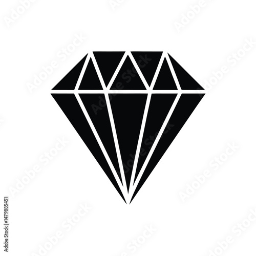 Flat and Minimal Diamond logo vector illustration isolated on white background
