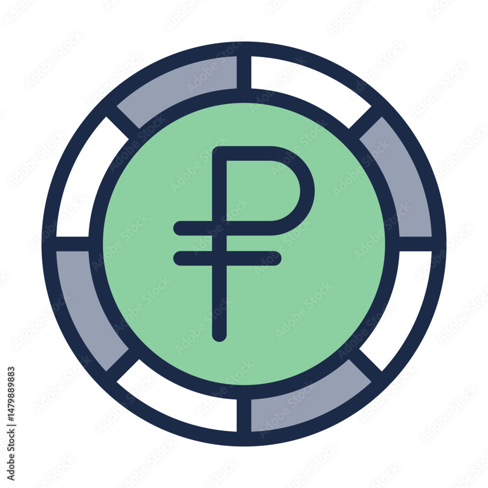 Obraz premium Rouble Coin Icon