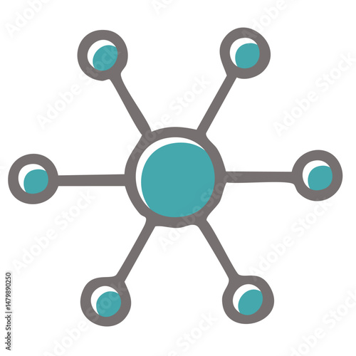 連携・つながりを示すシンプルなアイコンイラスト