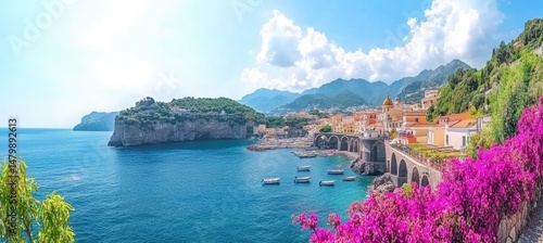 Picturesque coastal town nestled in a Mediterranean harbor.
