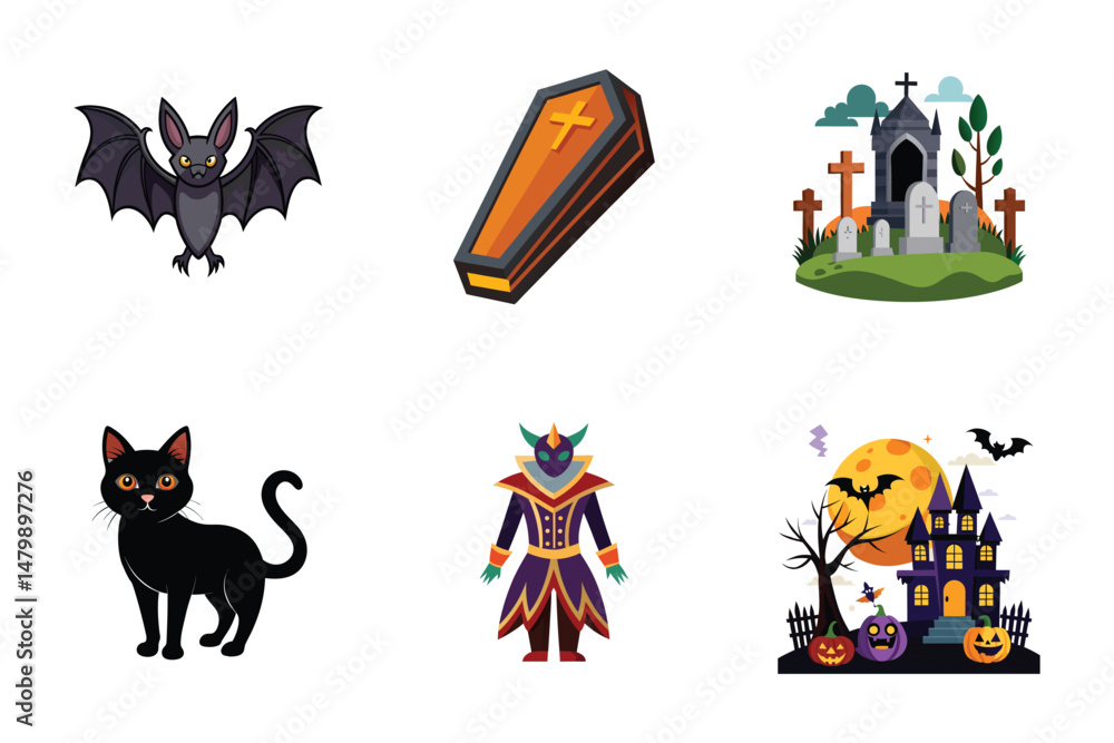 Fototapeta premium Set Halloween Icons