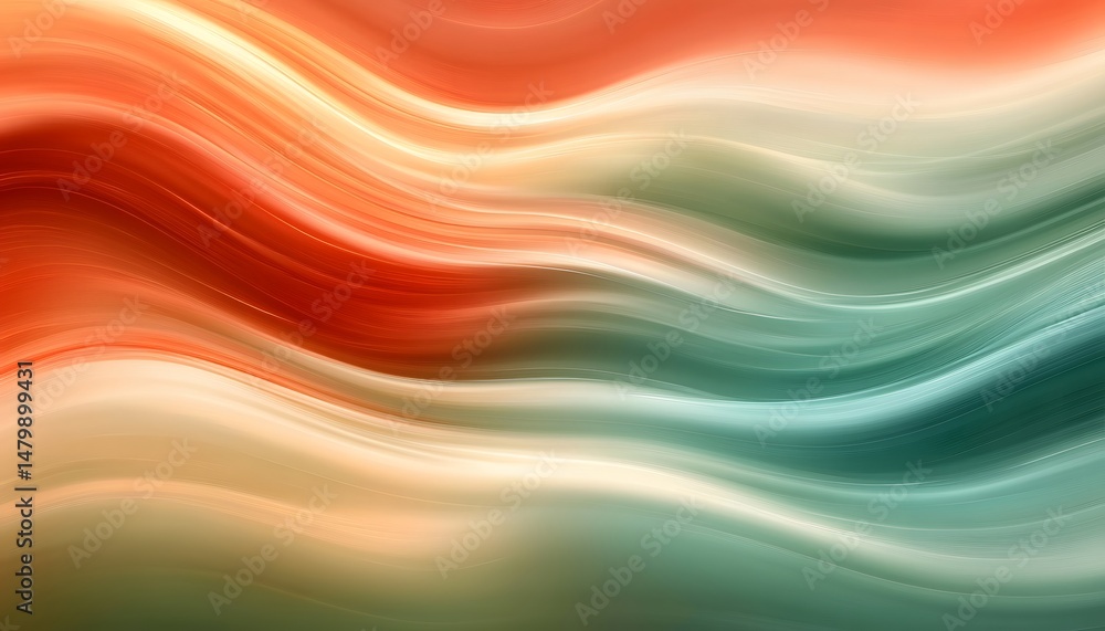 Abstract wavy design with warm and cool color gradients. Abstract wavy design with warm and cool color gradients.