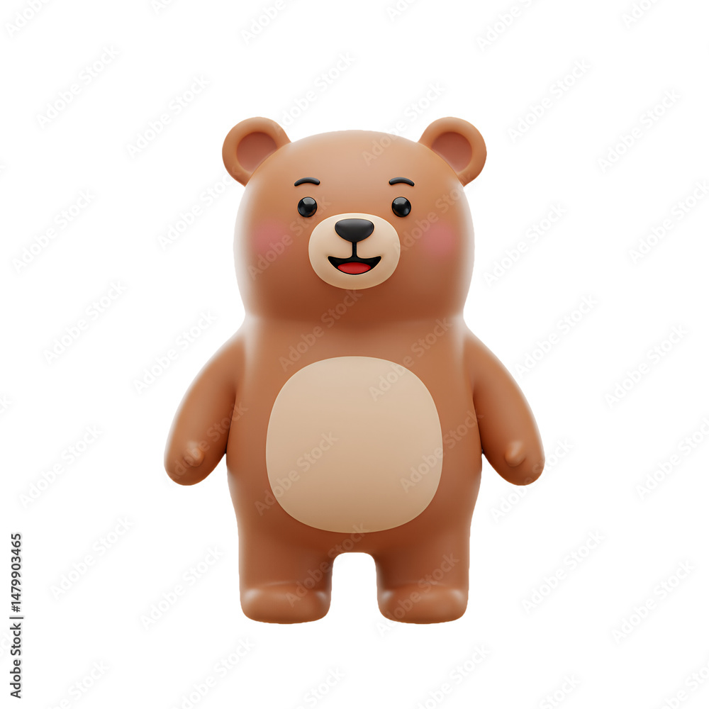 Adorable 3D Rendered Brown Bear Cartoon Character Illustration Adorable 3D Rendered Brown Bear Cartoon Character Illustration