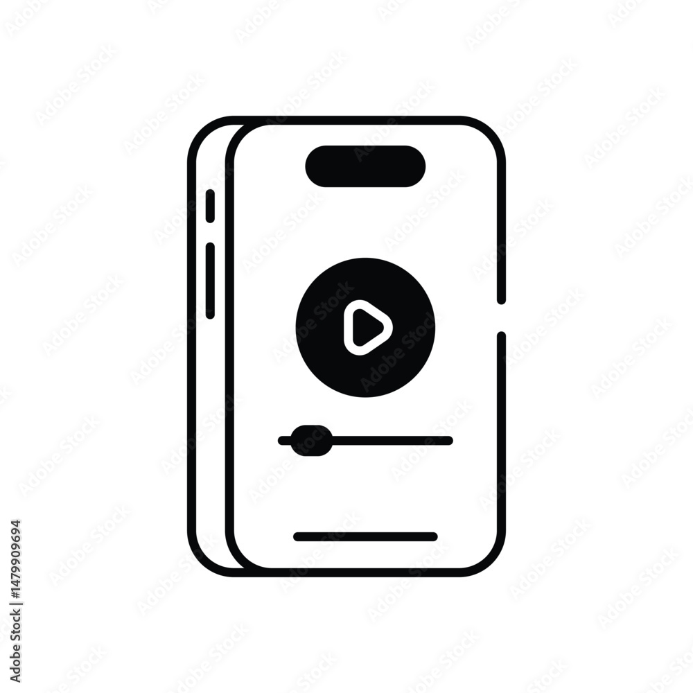 Online video icon vector stock illustration Online video icon vector stock illustration