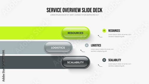 Project Proposal Three Element Infographic Slide Design. Business Report 3 Option Diagram Presentation Layout. Financial Solution Frame Template Vector Illustration.
