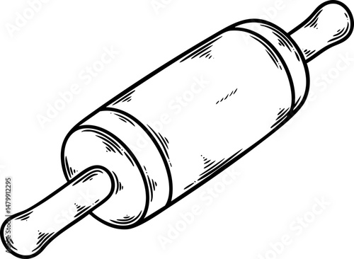 rolling pin hand drawn