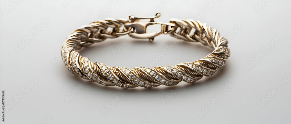 Fototapeta premium Gold Bracelet With Diamonds