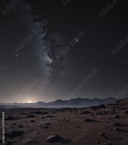 Vast black sky filled with bright, distant stars , starry night,  nebula