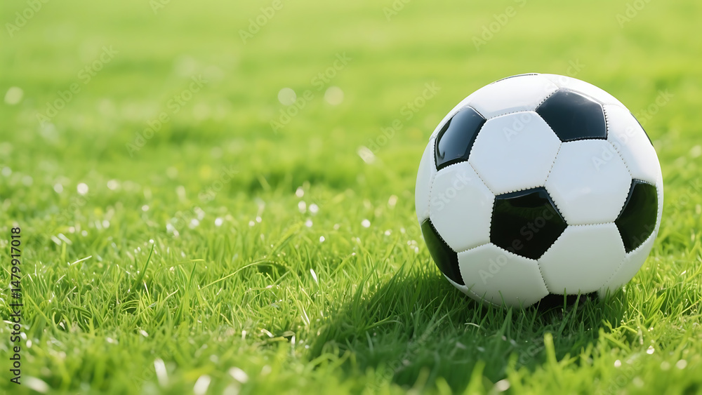 Fototapeta premium soccer ball on grass