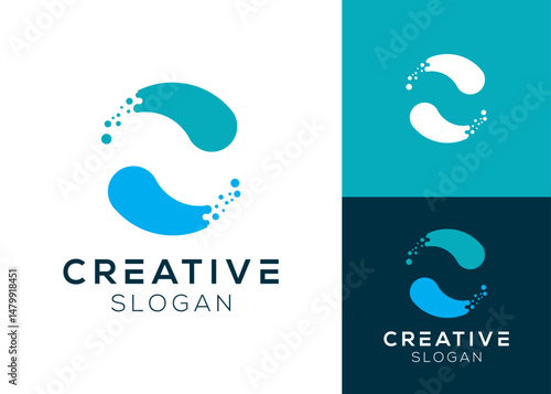 Recovery tonic logo. Water rotating logo design