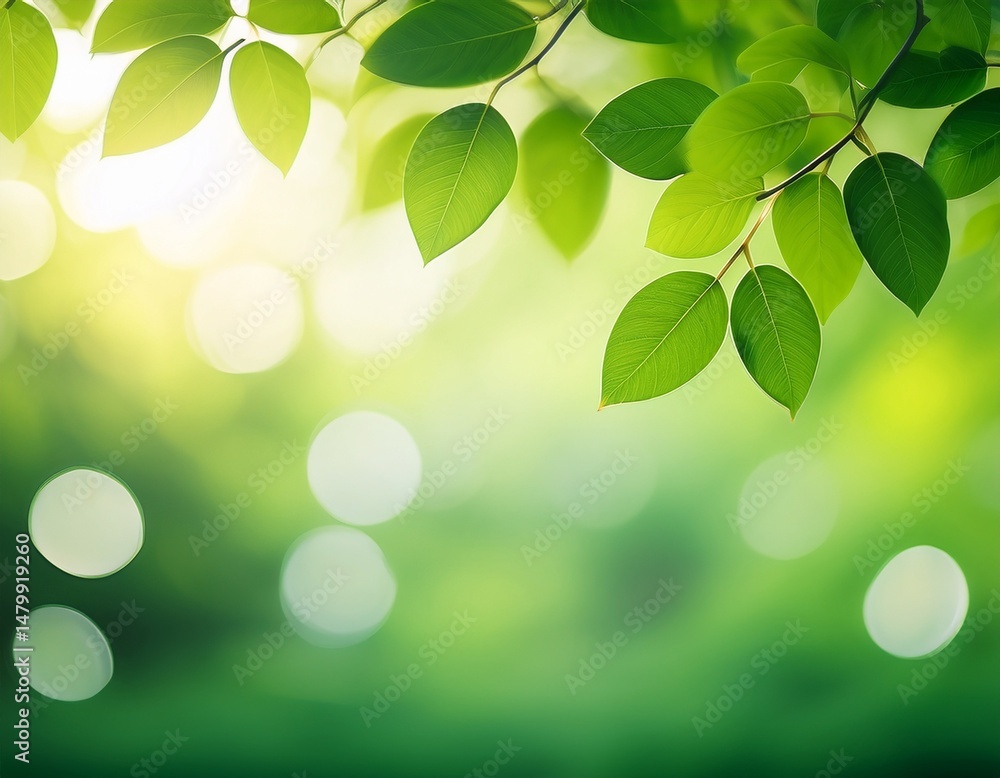 Naklejka premium blur natural green leaves bokeh background green bokeh on nature abstract blur background blur greenery blurred green leaf nature background leaves on blurred green background for banner poster