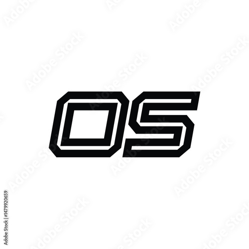 OS monogram logo design letter text name symbol monochrome logotype alphabet character simple logo