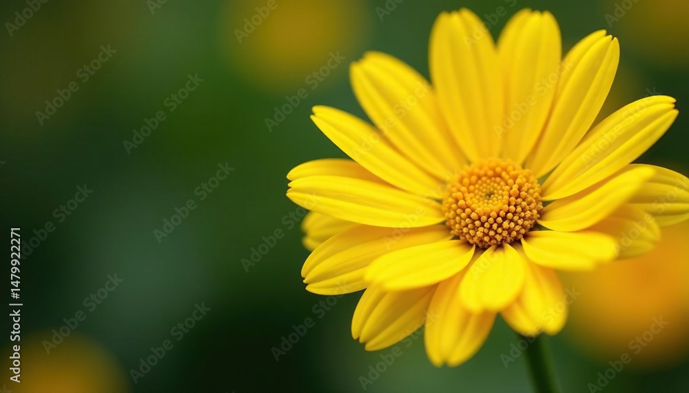 Close-up vibrant yellow daisy head, delicate petals , petal, fresh Close-up vibrant yellow daisy head, delicate petals , petal, fresh