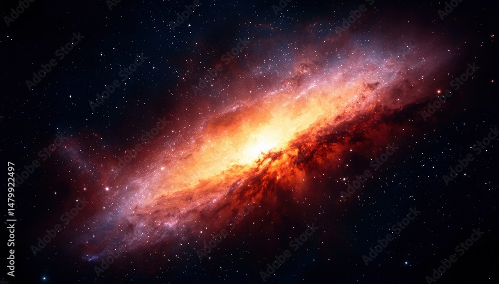 Fototapeta premium Fiery Nebula in Deep Space (1)