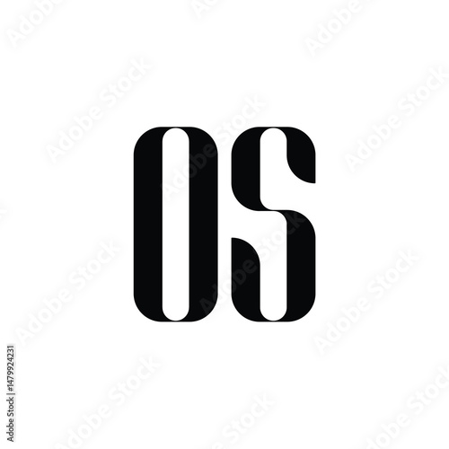 OS monogram logo design letter text name symbol monochrome logotype alphabet character simple logo