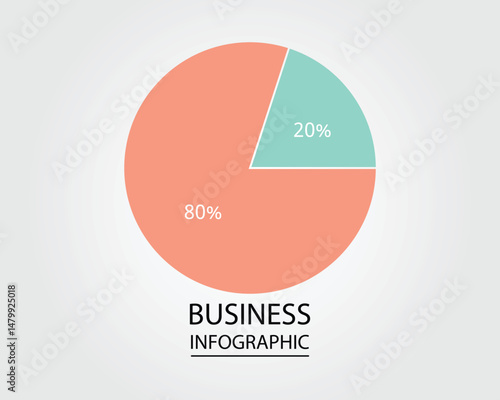 Business Infographic modern design template for banners and infographics for 80% and 20% circle