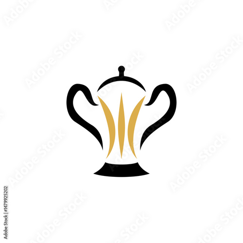 Trophy cup champion award logo design