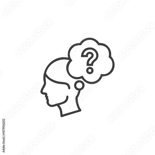 Thinking Person Icon for Problem Solving Resources, Decision Making Tools, Educational Platforms and Critical Thinking Websites