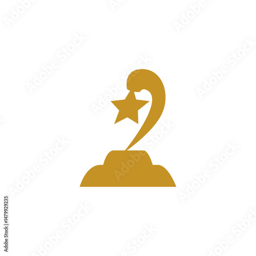 Trophy cup champion award logo design