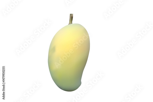 Ripe Green-Yellow Mature Mango Vector Illustration