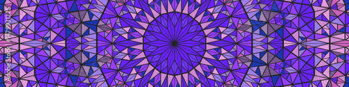 Polygonal round pattern mandala background - abstract circular vector illustration with triangle tiles