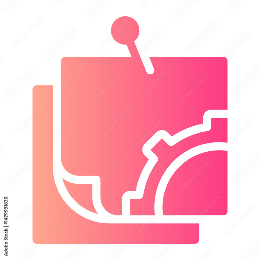 Fototapeta premium sticky notes gradient icon