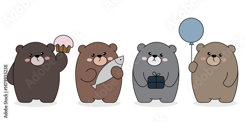 Cute bears in cartoon style