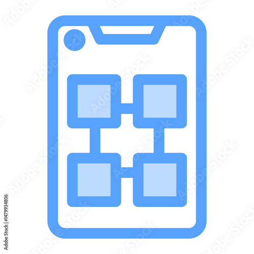 menu smartphone icon blue