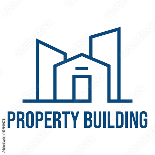 property building flat minimalist logo design