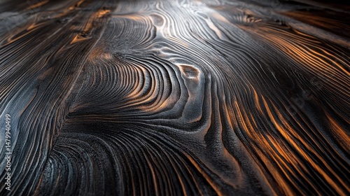 Dark brown wood texture with visible grain patterns and a polished surface. Use it as a background, wallpaper, or design element in projects.