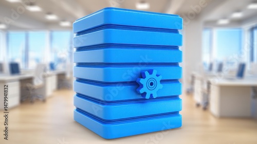 Wallpaper Mural Neatly stacked blue plastic containers ideal for organizing and storing various household or office items efficiently Torontodigital.ca
