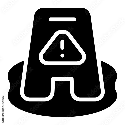 wet floor glyph icon
