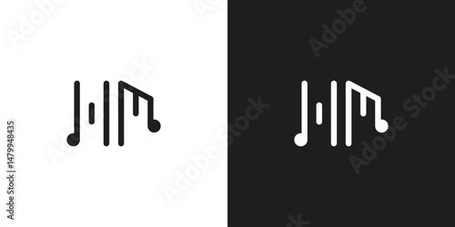 Letter HM Music Note Logo Design