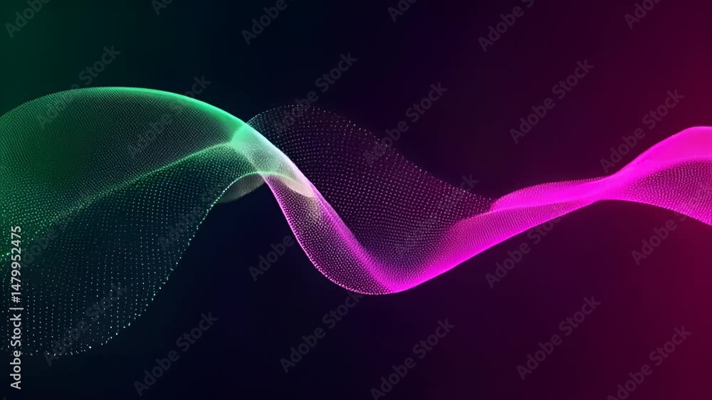 soft gradient green and pink dots forming an abstract wave shape