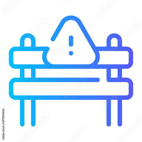 road blockade gradient icon