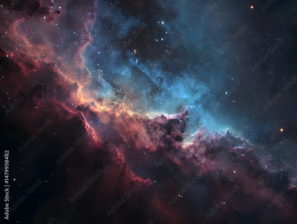 Fototapeta premium A colorful nebula in space, showcasing the beauty and mystery of celestial phenomena.