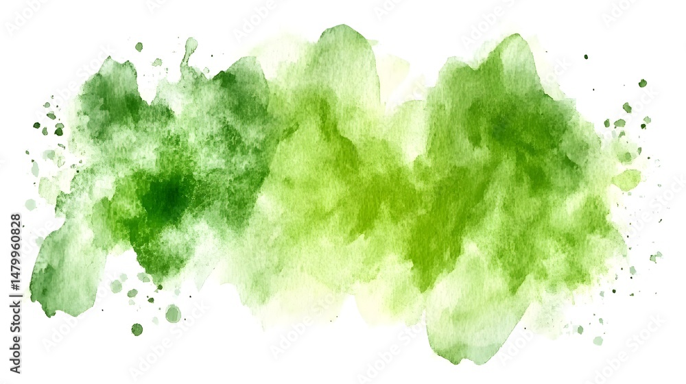 Abstract watercolor paint splatter design in soft green hues. Abstract watercolor paint splatter design in soft green hues.