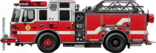 Modern Fire Truck Emergency Response Vehicle