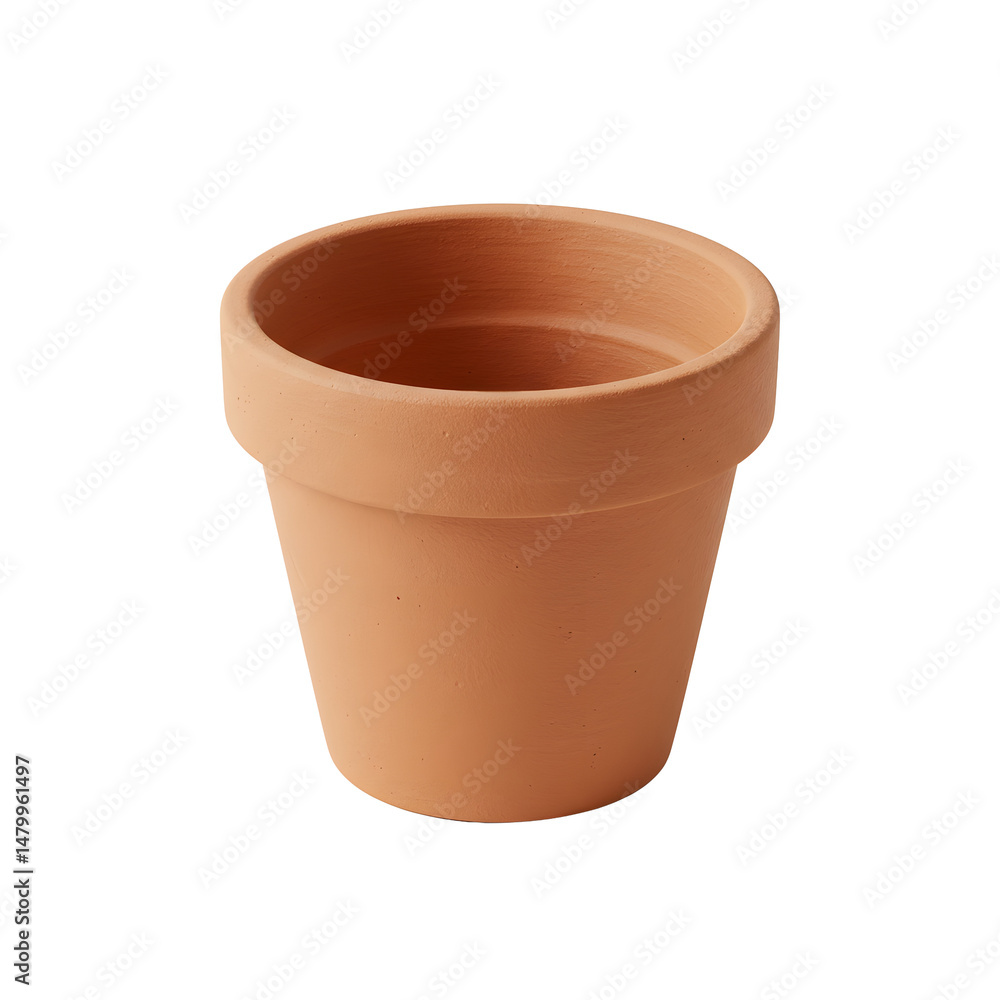 Empty terracotta flowerpot on transparent background, ready for planting Empty terracotta flowerpot on transparent background, ready for planting