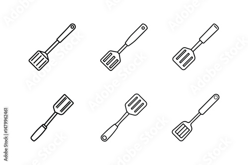 spatula icon line art vector illustration