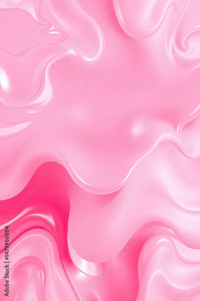 Fototapeta premium Fluid pink textures flowing gracefully, creating an artistic display of color and form in an abstract representation of softness