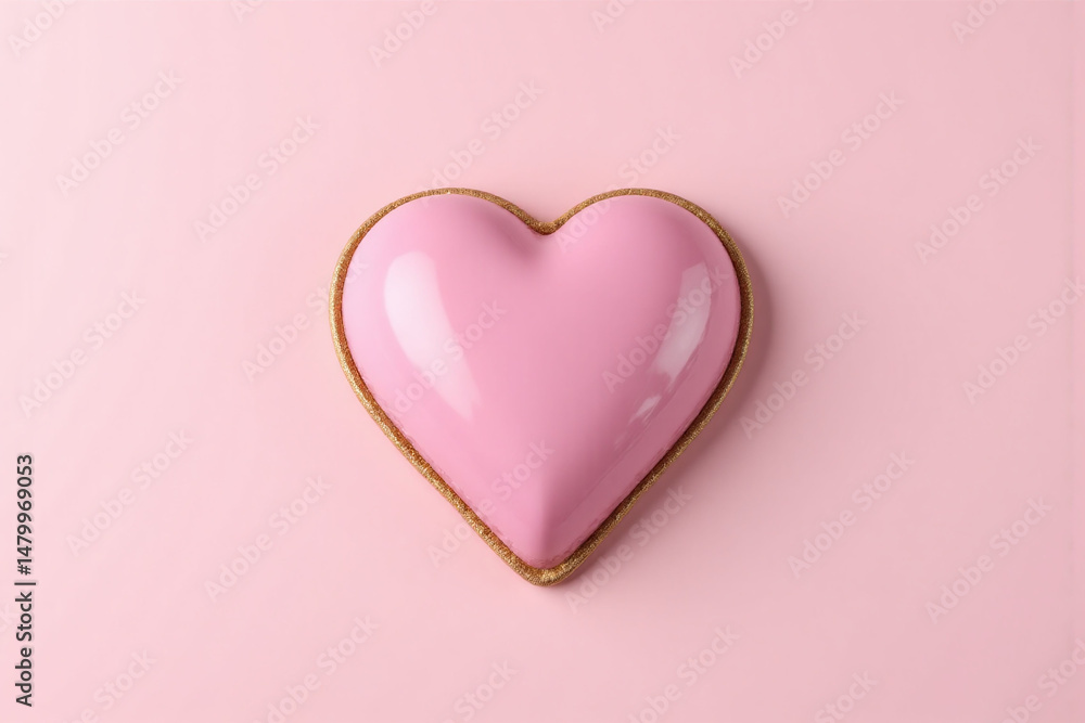 Fototapeta premium pink heart shaped dish on a pink background